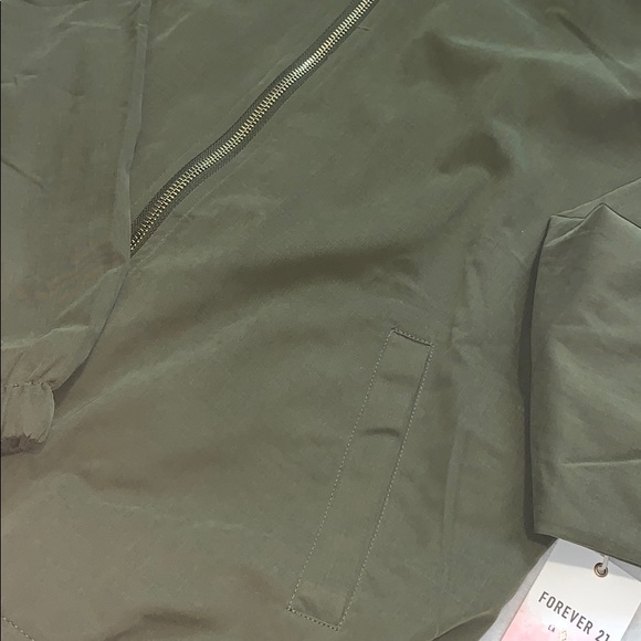 Olive Forever 21 Hooded Pull Ring Jacket - Picture 10 of 14